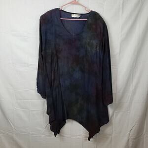 Elaine Womens Multicolor Long Sleeve‎ Round Neck Pullover Blouse Top Size 24